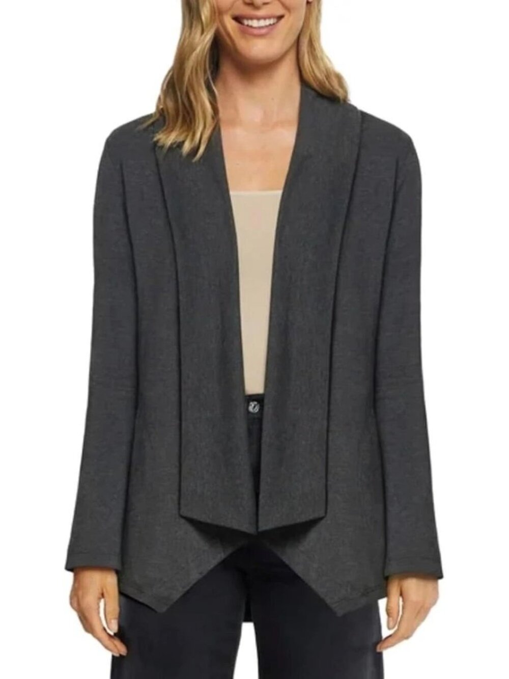 NWT Max & Mia Women's S Heather Charcoal Open Front Cardigan B1578